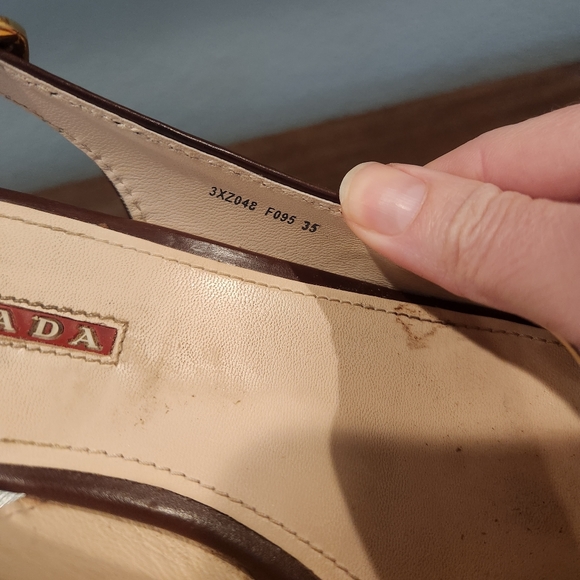 Prada Womens Brown Wedge Sandals, Size 35 - Picture 4 of 8